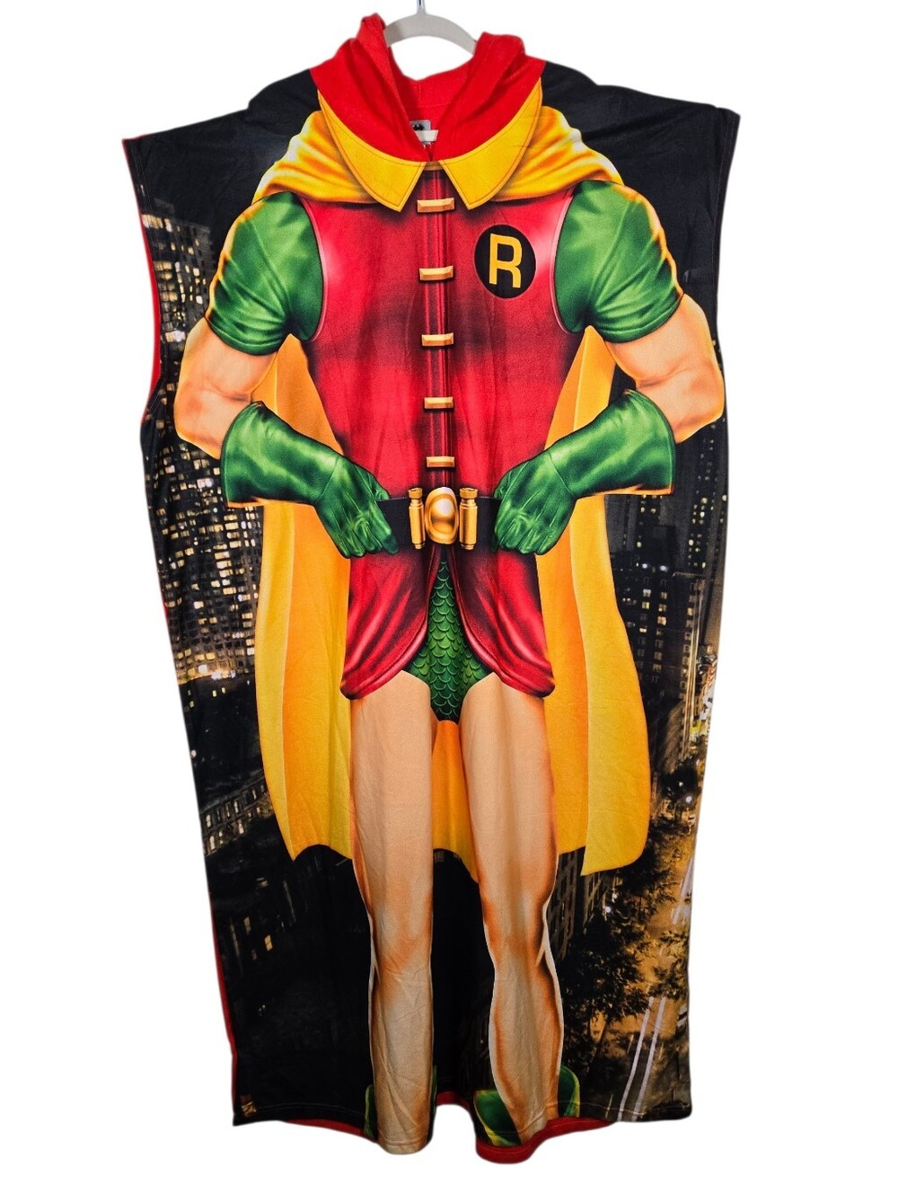 Batman Robin Character Fleece Hooded Long Poncho Lounge Blanket One Size